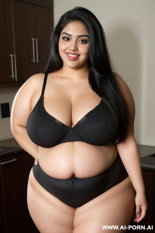 fat, rotund, chola, mexican, cartoonishly wide hips, supermodel, big eyes, smiling - #main
