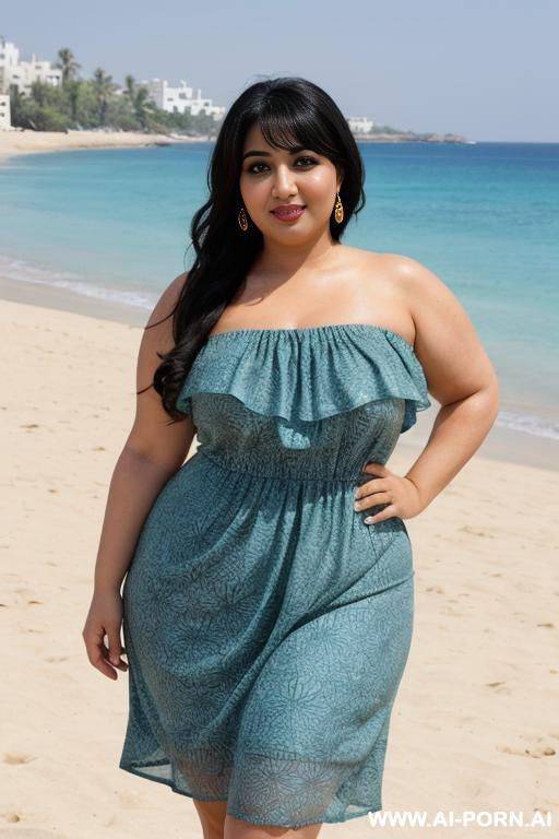 arab, chubby, beach, summer dress - #main