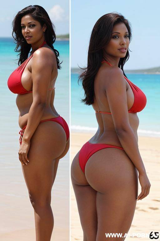 milf, , dressed in a bikini, standing in front, on a beach full of people, curvy, body, , bottomheavy, big, ass, huge, gigantic, thick, thighs, massive, , dggy, woman, - #main