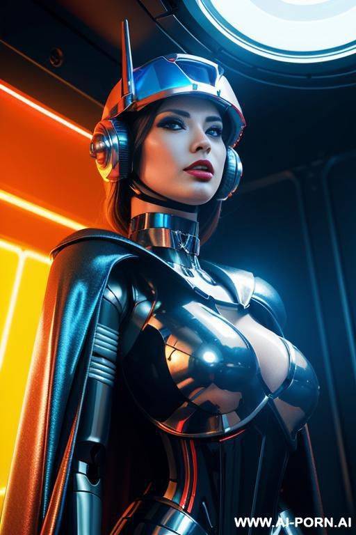 helmet, choker fluo, super metal red blue yellow, busty perky round - #main