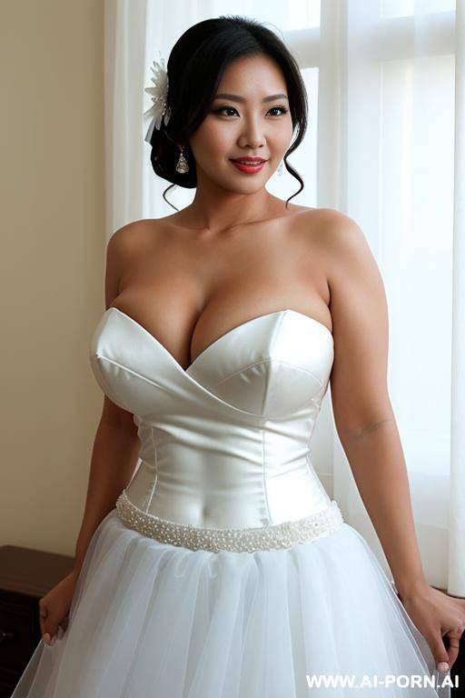 short philipina woman with big breasts in wedding skirt and top - #main