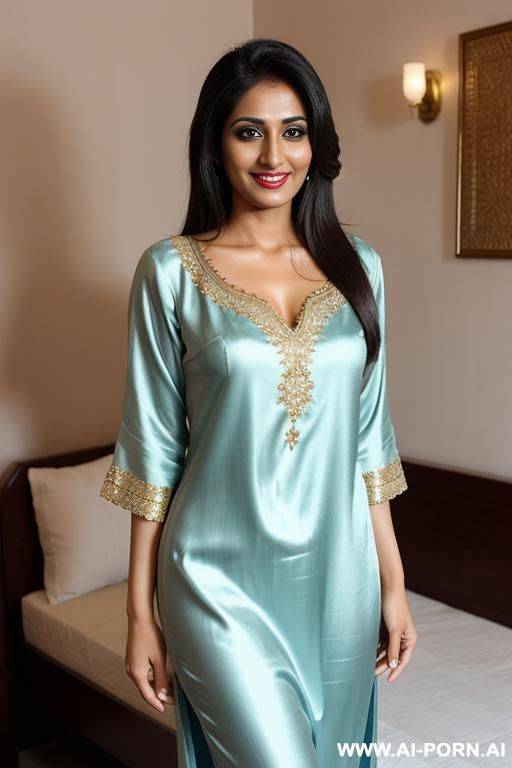punjabi supermodel, ((perky breasts)), (perfect boobs), satin nightgown - #main