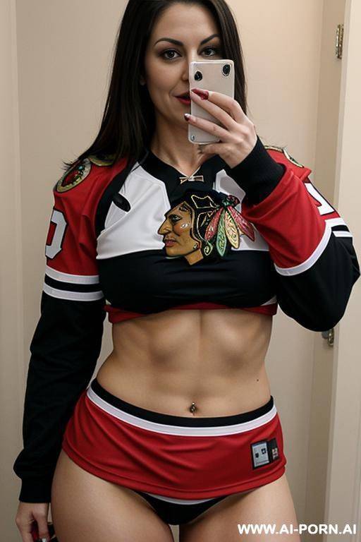 suburban mom, chicago blackhawks jersey, no pants - #main