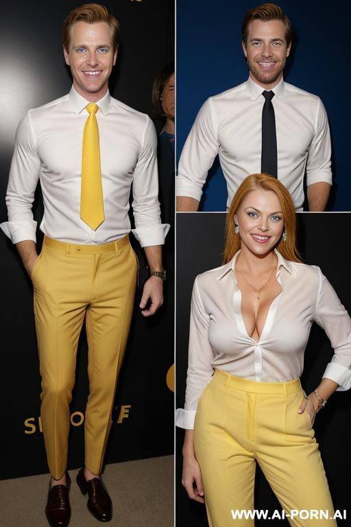 a yellow rectangular cartoon character with holes, big blue eyes, a happy smile, and two big front teeth. he wears a white shirt, red tie, brown square pants, and black shoes. his style is and cheerful. - #main
