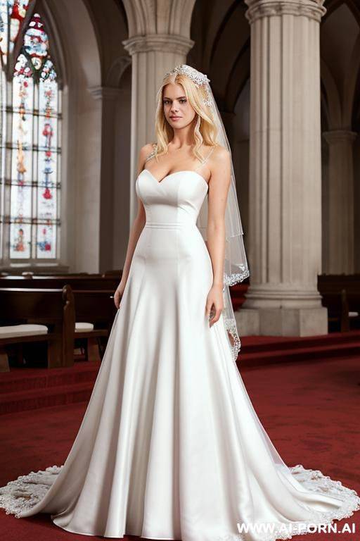 nordic 20 year old woman, (enormous perfect tits), ((((white dress)))), best bright blue eyes; eye contact; super model gorgeous face; long lean legs; seductive smirk - #main