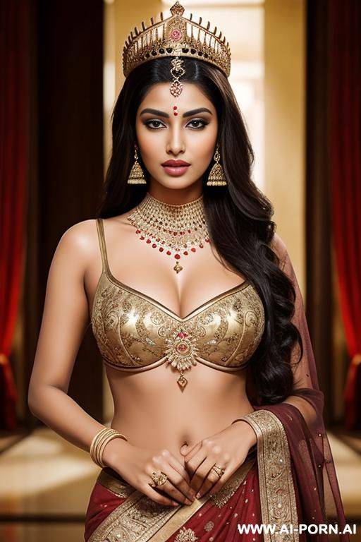 the whole court of a prominent luxury ancient indian queen - #main