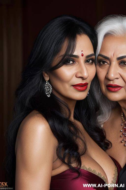 two ancient full mature lesbian females on the club, black skin and white skin milfs, extremely beautiful make-up, red lip gloss. wicked, ((extremely long hair)), ((((ultra realistic)))), tattooed, pierced, high, drunk, keep face, portrait sexy poses - #main