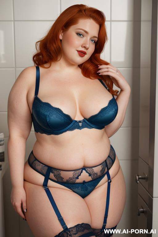 half-length photo, ((half body photo shot close up)). as a set in the laundry area, a (((very obese))) fat chubby fat thick and bbw redhead british, ((she is washing clothes)). she has - #main