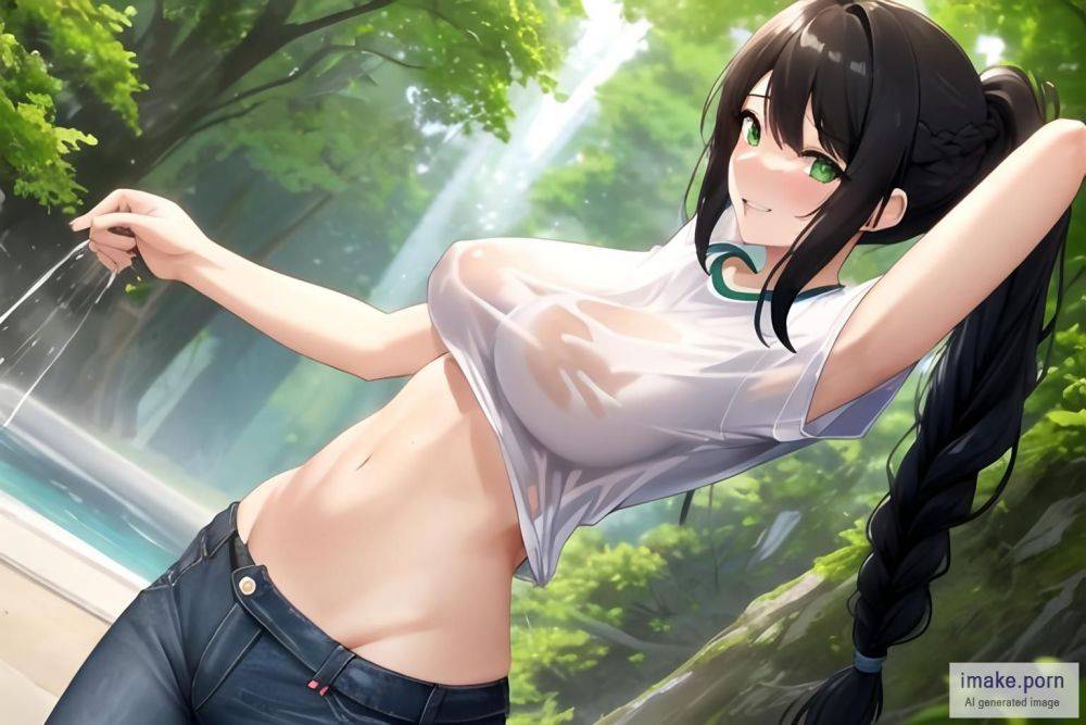 From Front, Wet Shirt (LORA), T-shirt, Single Girl, Standing,... - #main