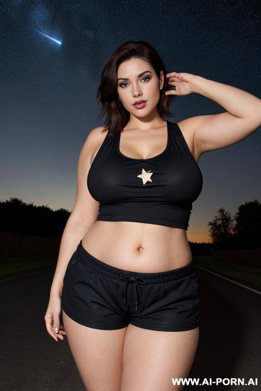 short pant, tank top, big boob, curvy, wide hip - #main