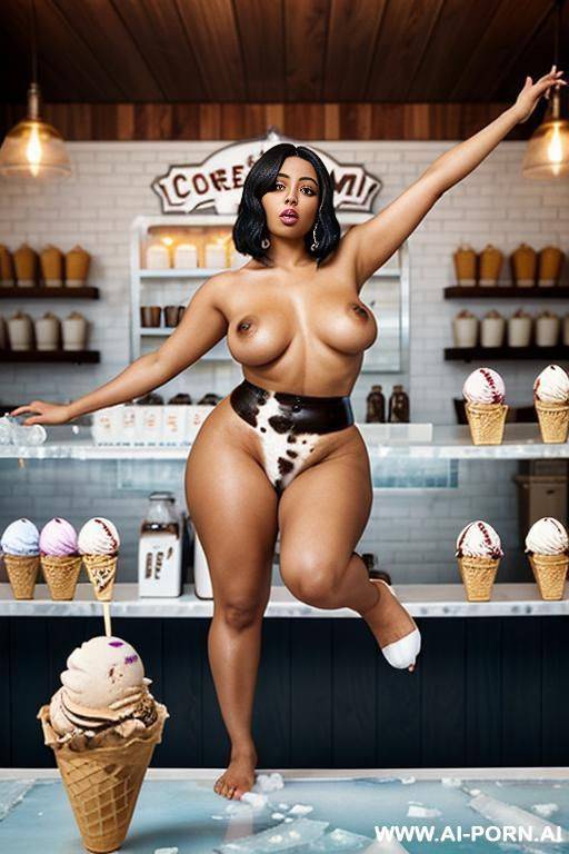 2 black women naked on the beach in front view - #main