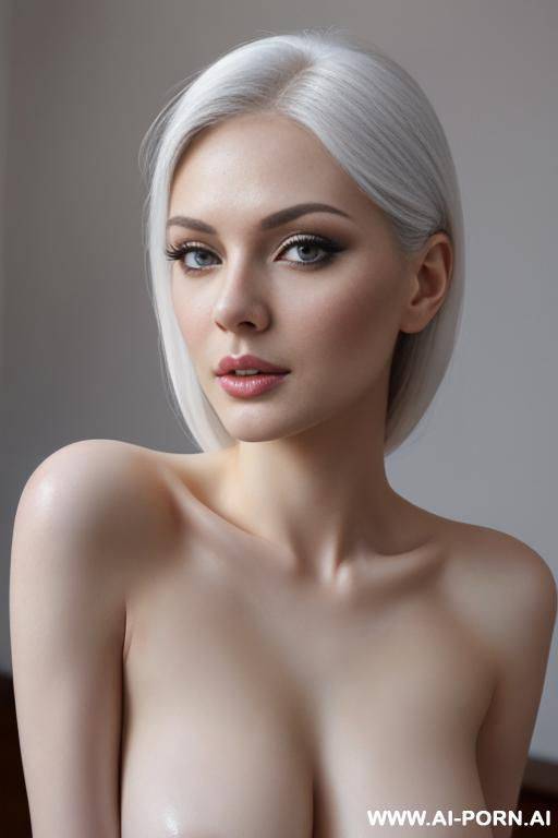 hyperrealistic painting: pretty, ukrainian, white skin, show perfect natural pussy, slight smile, makeup, naked, very low angle shot, seductively looking straight into camera. very sexy pose. world popular cityes strrets - #main