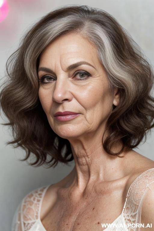 beautiful grandmother, perfect eyes, wrinkled face, wrinkled skin, makeup - #main