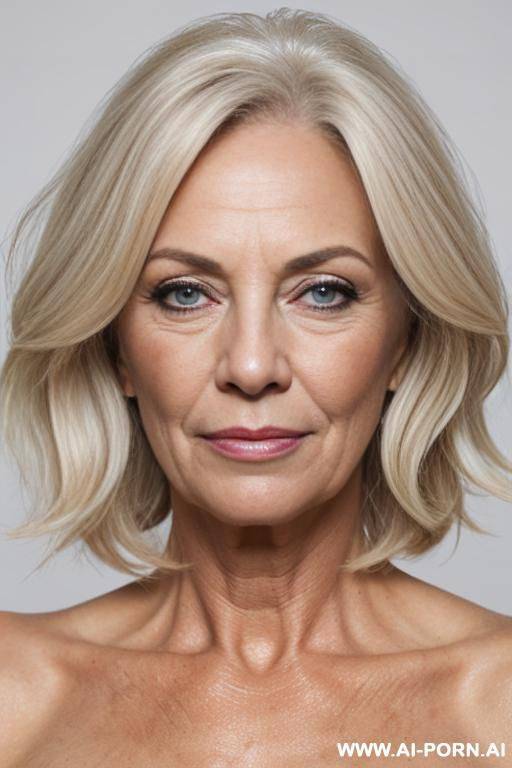 beautiful grandmother, perfect eyes, wrinkled face, wrinkled skin, makeup, orgasm face, show beautiful saggy tits, full body, - #main