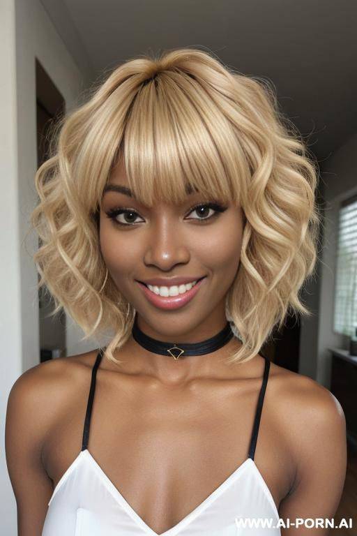 fit, beautiful face, perfect smile, ((looking at viewer)). ((super sexy)), long legs, chocker, dark skin - #main