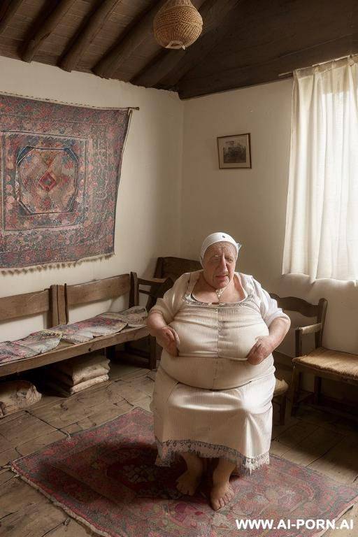 first half of the 20th century. an elderly ukrainian-peasunt woman from a remote village in the ukraine is in a simple poor rural home. nightfall, the soft glow from a single light source - #main