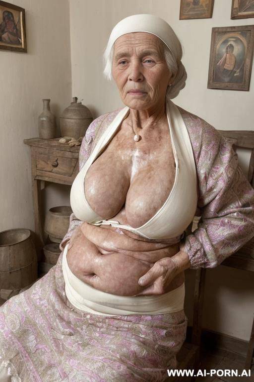 first half of the 20th century. an elderly ukrainian-peasunt woman from a remote village in the ukraine is in a simple poor rural home. nightfall, the soft glow from a single light source - #main