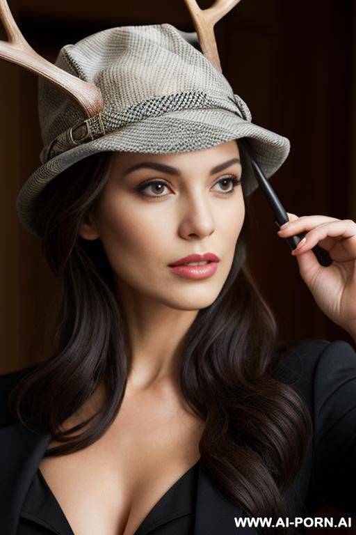 detective, deerstalker hat - #main