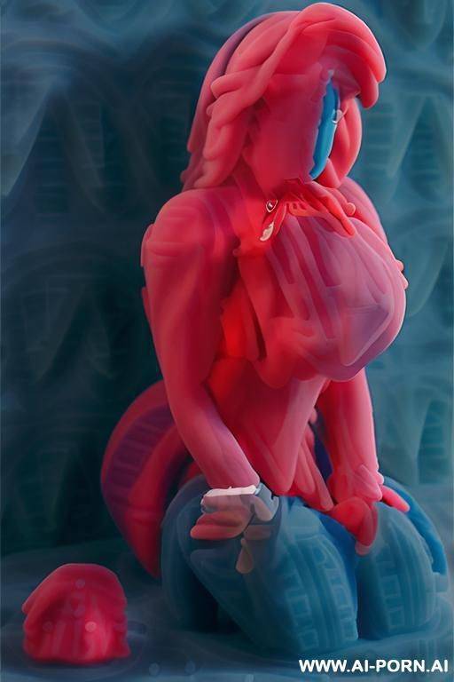 4+, (round bimbo fake breasts:1.3), (fake silicone breasts:2.2), small ass, horny green eyes, blonde hairlong length, sitting down legs spread, legs open wide, string top, bimbo, collar, (restraints), - #main