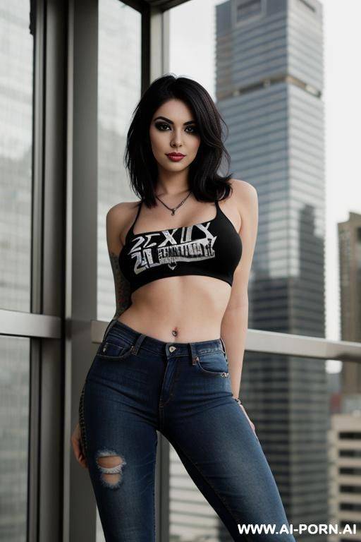 pear shaped, lean, mexican, eyeliner, high rise jeans, band tshirt, punk rock, smirk - #main