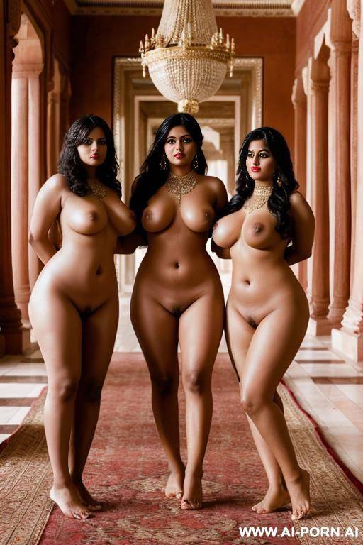 two indian thick full naked female harem servants with shaved vaginas in a luxury palace - #main