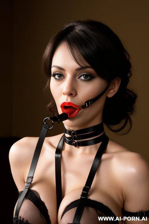 bondage, frog tied with with a ball gag, nipple claps and a vibrator - #main