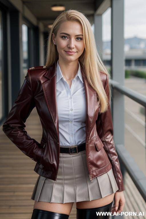 red leather blazer - #main