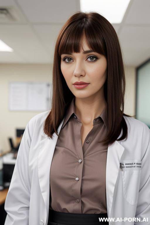 lab coat, office shirt, skirt - #main