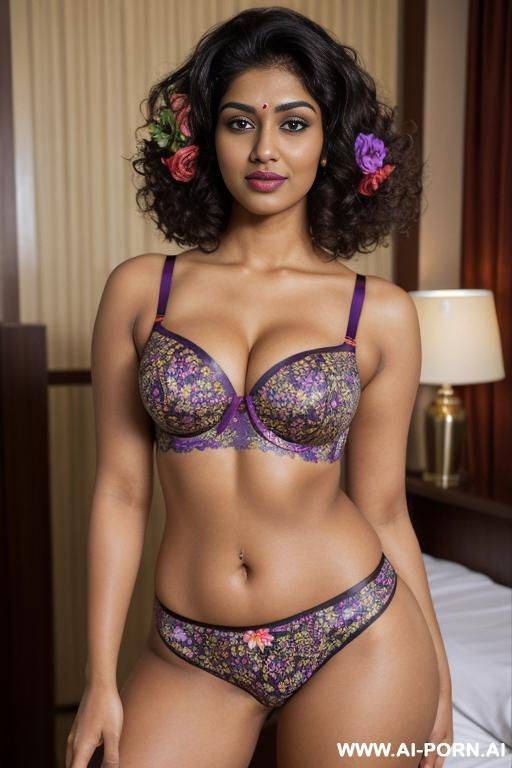 ((spandex floral patterned colorful bra)), (gorgeous), beautiful eyes, (big full lips), big nose, (beautiful), (lean) (photorealistic) (tanned dark indian), (ultra detailed photo), (hyper realistic photo), (busty) - #main