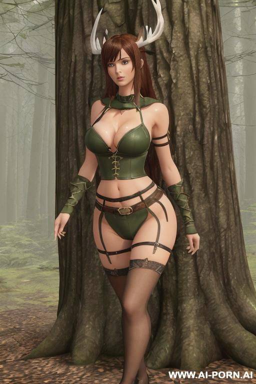 long thick hair, below bellybutton waistband, extremely shortest scanty skirt, transparent deep wide cleavage top, walking, view head to knee - #main