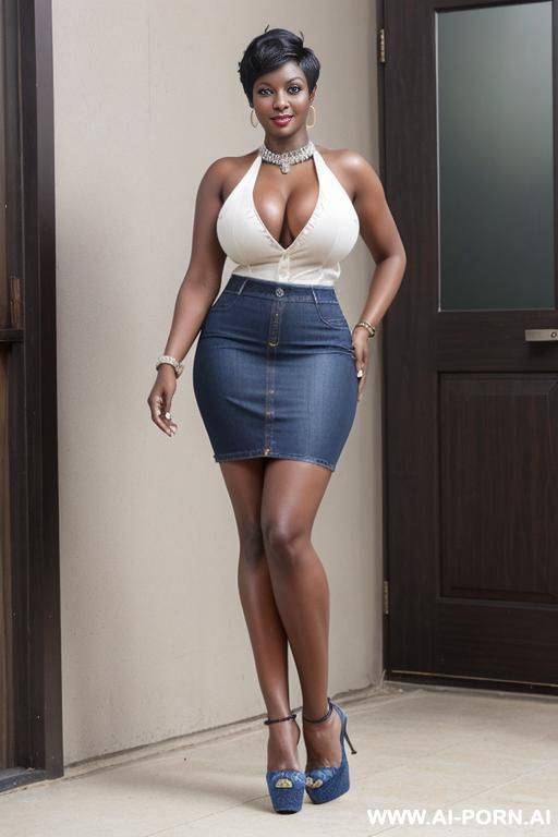 hot tall mature (dark skin) (high heels) (denim skirt) (huge tits) (pixie hair cut) (big cleavage) - #main