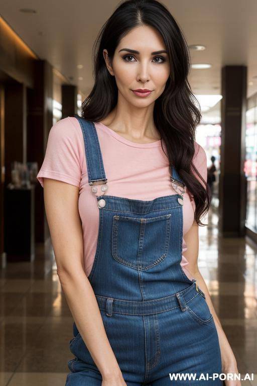 (pink shirt and overalls), ((suburban mom)), ((higareda)), (gorgeous), beautiful eyes, (big full lips), (beautiful), (lean) ((photorealistic)) (tanned latina), ((ultra detailed photo)), ((hyper realistic photo)), (busty) - #main
