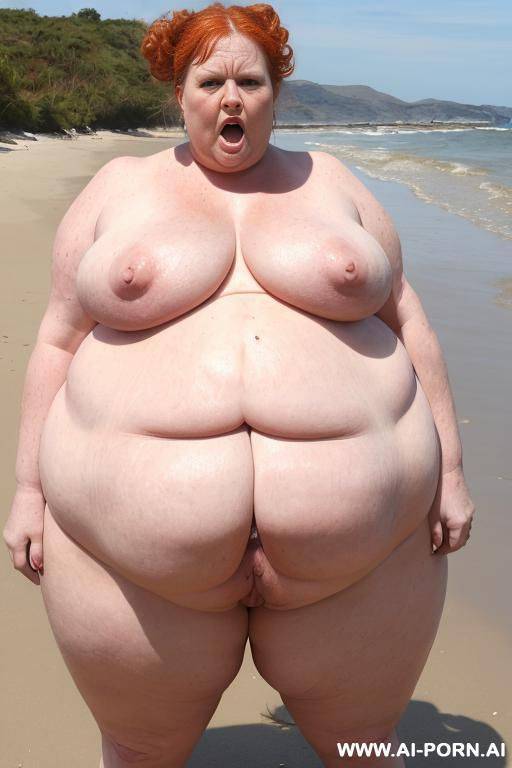 extreme obese bbw , naked, outdoor, walking, tails, front view - #main