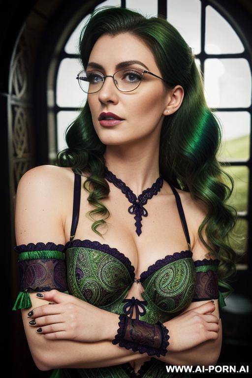 woman 1 in glasses. gy looking back brunette blue eyes - #main