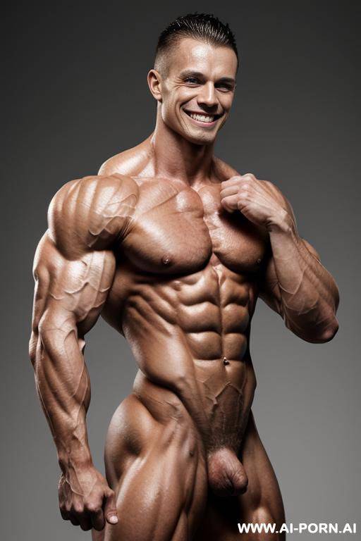 (gray background), (naked), (nude), (shortest most muscular finnish woman only), ((((sinewy gaunt slender finnish fitness model with extreme musculature)))), ((short)), ((very white pallid skin)), ((perfect - #main