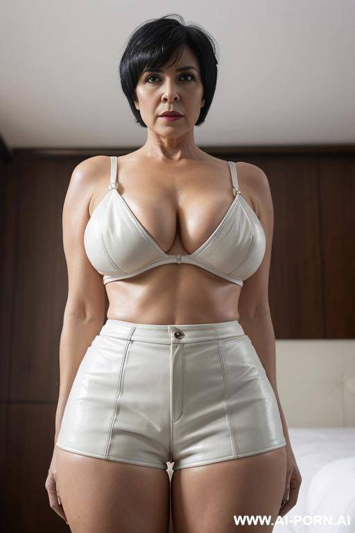 big boobs leather shorts - #main
