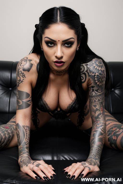 (indian) (seductive), (sexy slutty face), ((very long wavy straight brunette hair)), (show nipples), (eyeliner), (eyelashes), ((erotic)), (wet) - #main