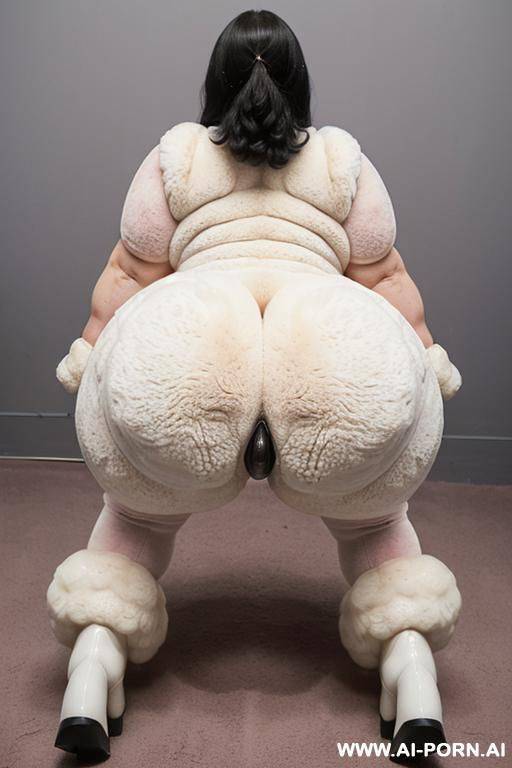 ((very thick fluffy natural fur sheep bodysuit)), ((giant oversize puffy swollen hollow asshole)), (((hyper loose swollen opening asshole)), massive bubble butt, (hyper massive fat large thick wilde - #main