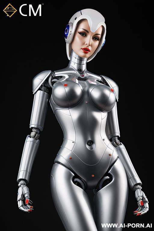 (realistic very detailed robot total meccanical artificial robot body woman skin latex) - #main