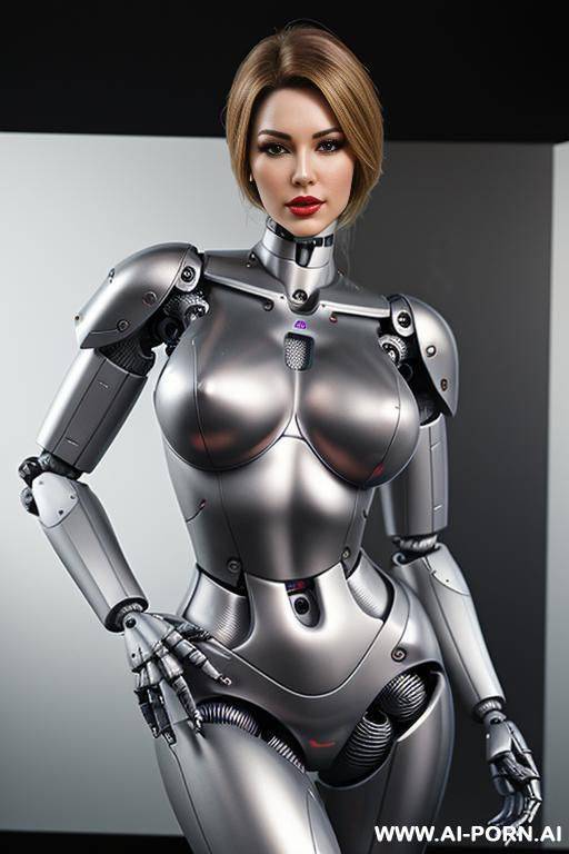 (realistic very detailed robot total meccanical artificial robot body woman) - #main
