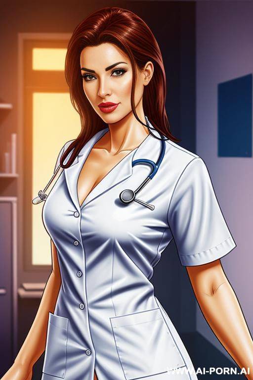 create a picture in comic style, doctor and nurse - #main
