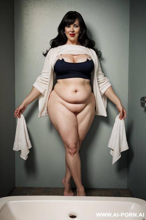 a woman inside a public bathroom naked - #main