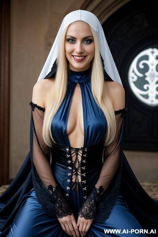 gothic nun woman, she is absolutely nude - #main