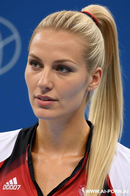 german olympic volleyball player blonde ponytail close-up - #main