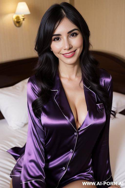satin pajamas, (lean), night time (photorealistic), (ultra detailed photo), (hyper realistic photo), (higareda) busty - #main
