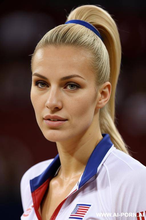 serbian olympic volleyball player blonde ponytail close-up - #main