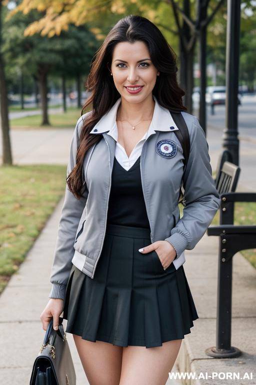 woman woman bent over the park bench with her skirt pulled up getting fucked by her daddy after he buys her ice cream the cone on the ground - #main
