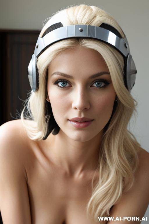blond woman with full face helmet naked - #main