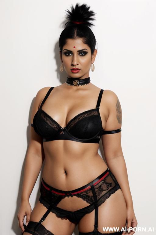 photo studio, white background, black eyes, (((extreme wide hips))), very wide hips - #main