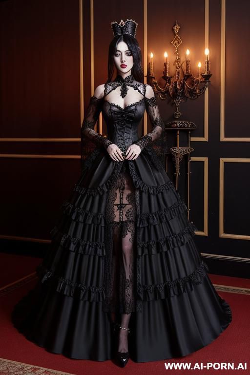 pet collar, monstrous, (((lace ))), lace black clothes, many lady in tea party, pee in cup - #main